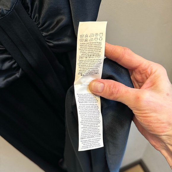 InWear Deep Blue Silk Short Dress W10 - Picture 12 of 12